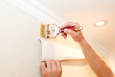 Pose de papier peint à Sajas — revêtements muraux et toiles de verre